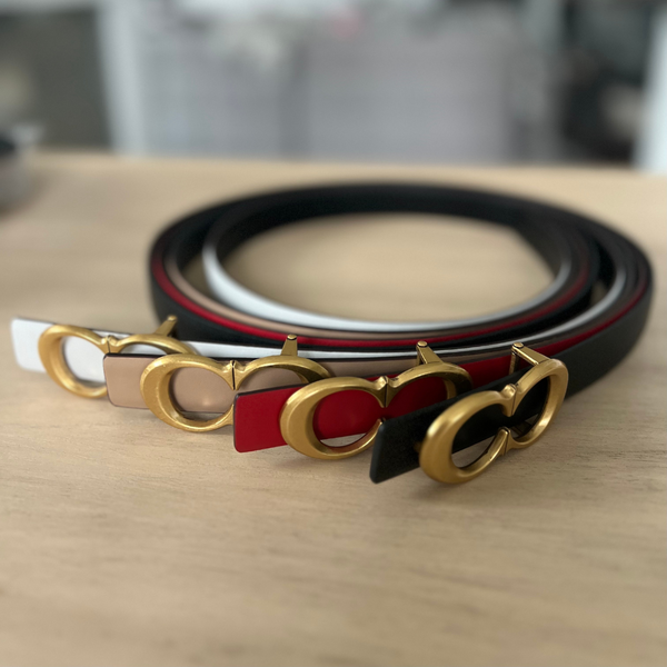 CC Reversible Belt - White, Black, Red and Tan