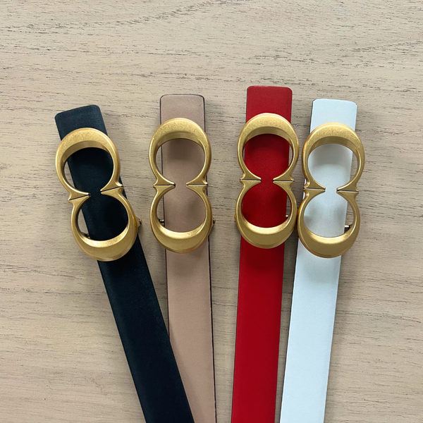 CC Reversible Belt - White, Black, Red and Tan