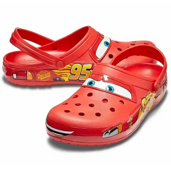 Crocs + Disney Cars Lightning McQueen Red Slide-on Shoes Slides