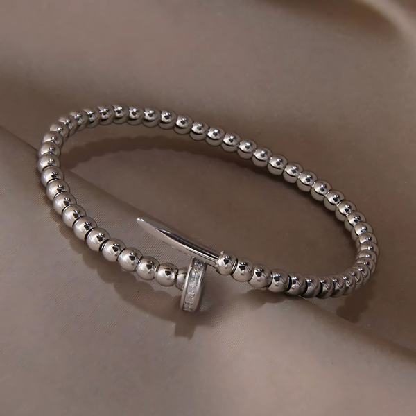 Beaded Nail Bracelet - Stainless Steel