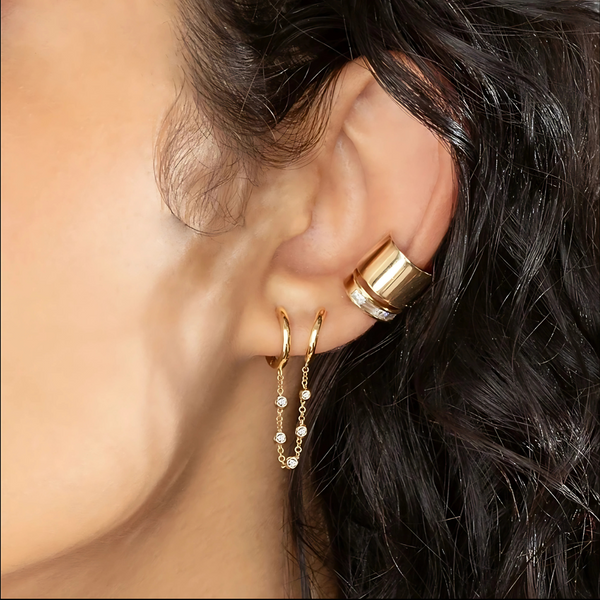 Polished Glam Double Hole Earring