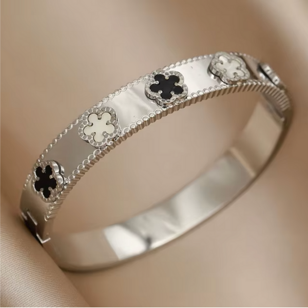 Clover Bangle Bracelet - Stainless Steel